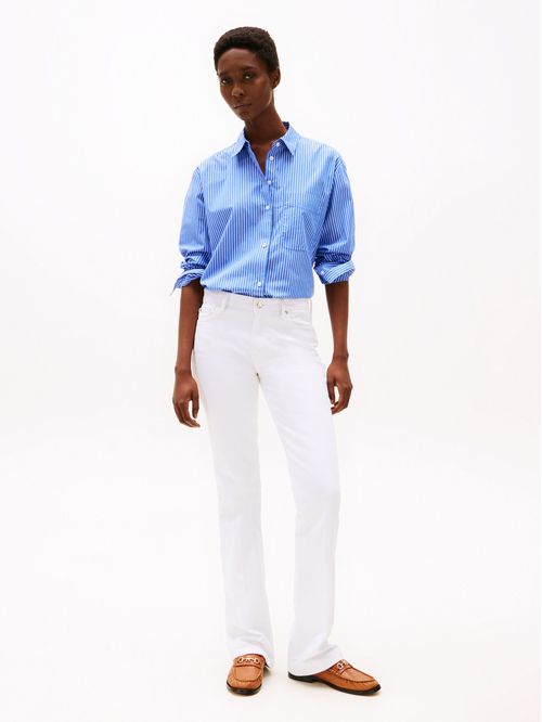 Jeans blanco blancos de corte bootcut y talle medio