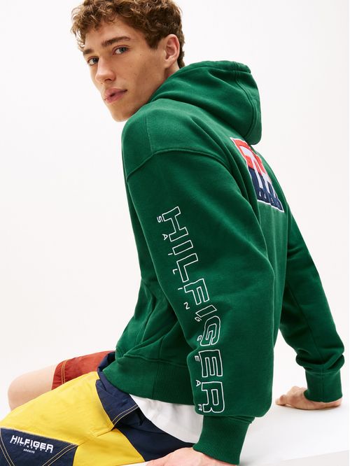 Buzo verde amplio con capota Hilfiger Sailing