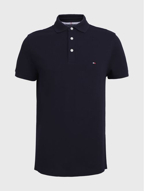 Polo azul para hombre corte slim en algodón Collection Piqué 1985