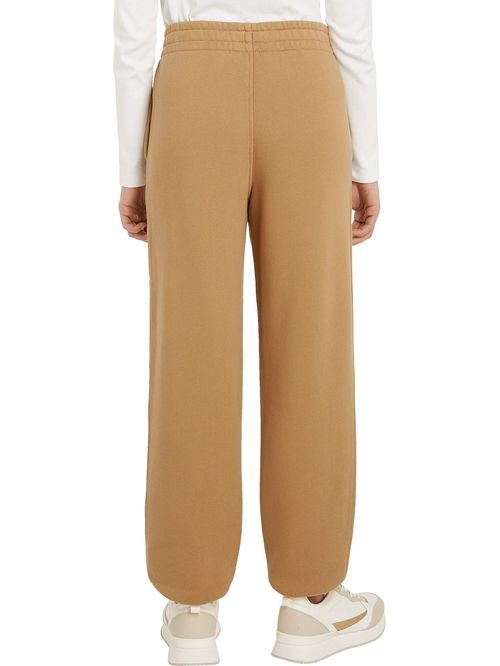 Joggers beige cónicos con logo lateral