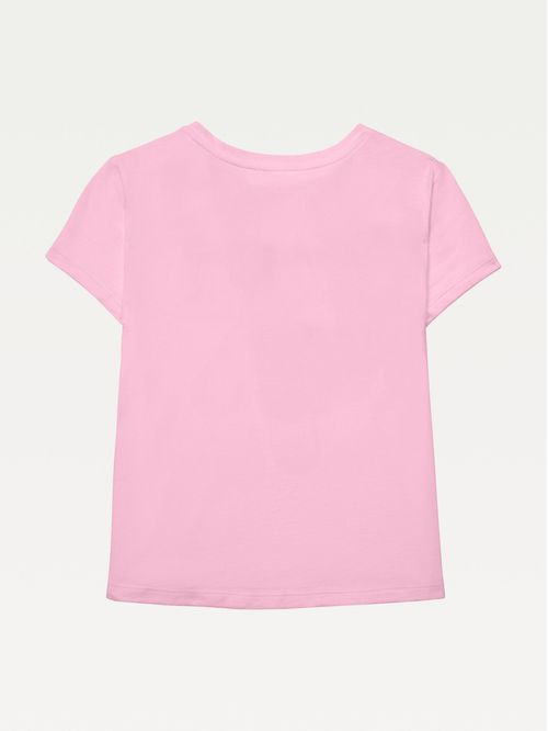 Camiseta Para Niña Rosada Con Logotipo De La Bandera Th - Adaptive