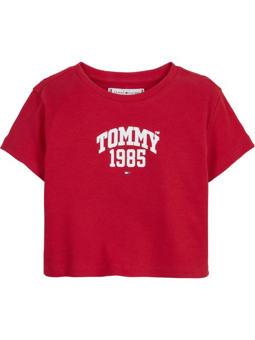 Camiseta Universitaria De Punto Elástico Para Niña