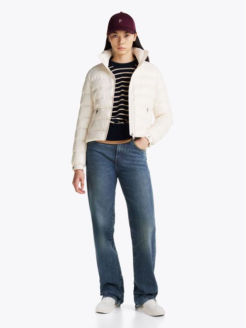 Rompe blanco viento acolchada brillante de plumón