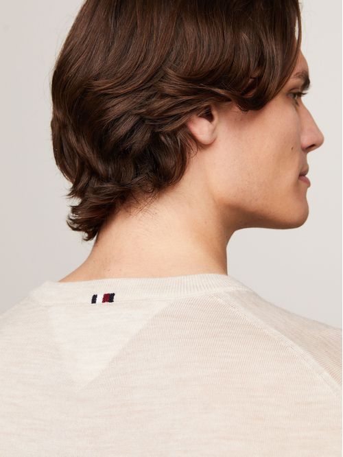 Saco Beige tejido de lana merina fina Para Hombre