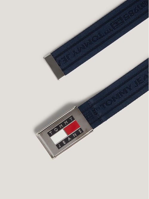 Cinturón azul heritage con hebilla deslizante