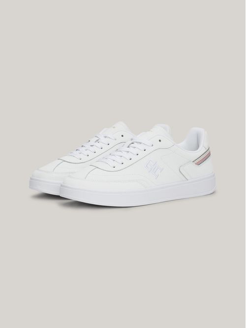 Tenis blanco Heritage con pespunte Global Stripe