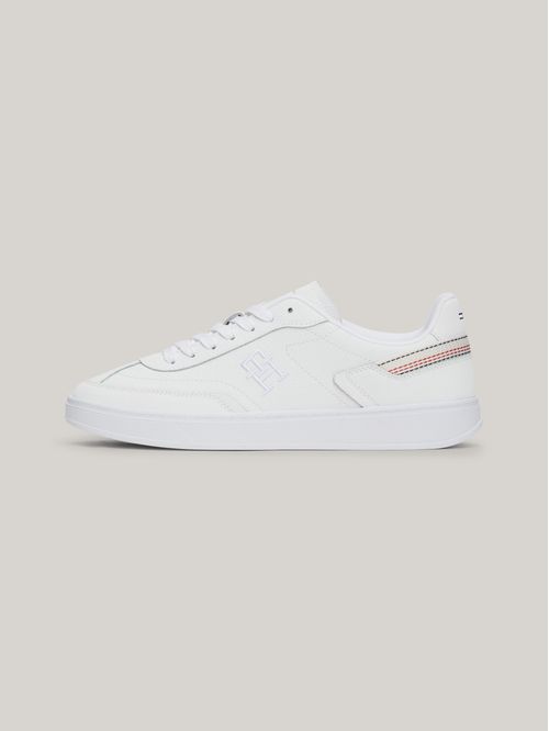 Tenis blanco Heritage con pespunte Global Stripe