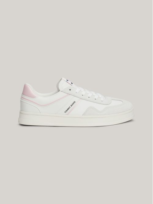 Tenis rosa The Greenwich de cuero con logo