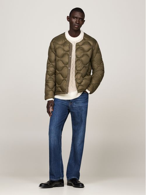 Chaqueta verde de plumón acolchada ligera