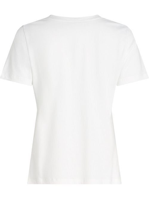 Camiseta blanca de corte regular con logo script