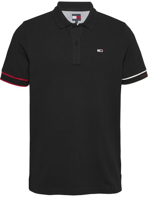 Polo negro de corte slim con logo