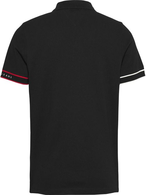 Polo negro de corte slim con logo