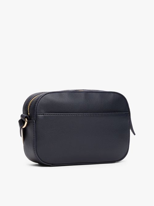 Bolso azul cruzado con logo