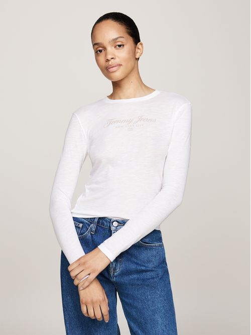 Camiseta negra de cuello redondo de corte slim