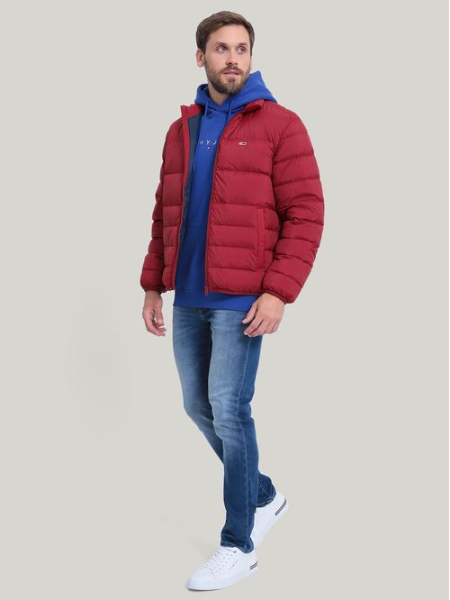 Chaqueta roja acolchada plegable