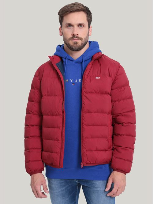 Chaqueta roja acolchada plegable