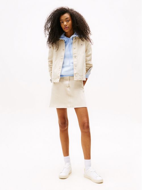 Chaqueta beige denim teñida en prenda