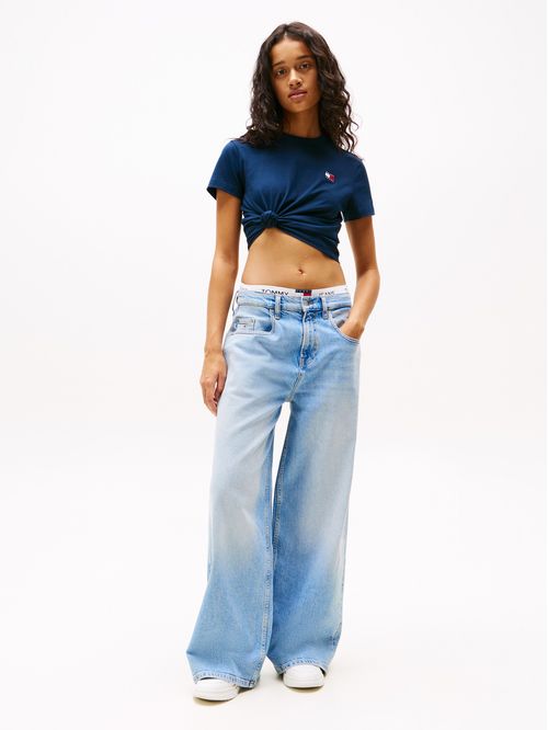 Jeans azul Charlie de Talle medio y corte amplio