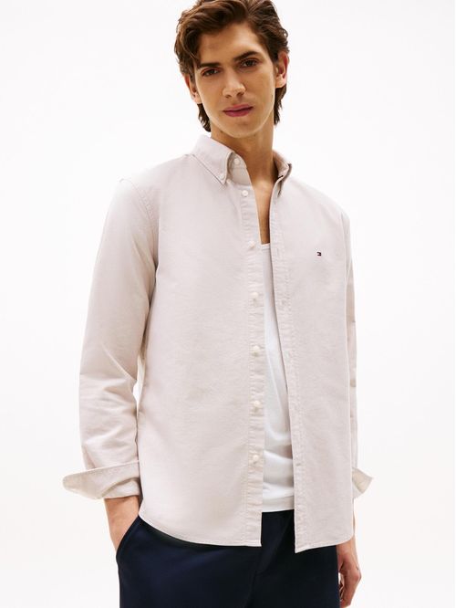 Camisa beige Oxford Heritage de corte regular