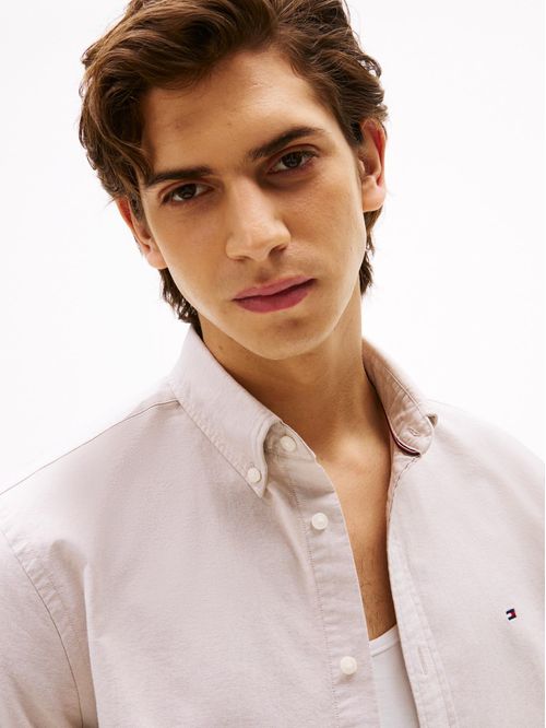 Camisa beige Oxford Heritage de corte regular