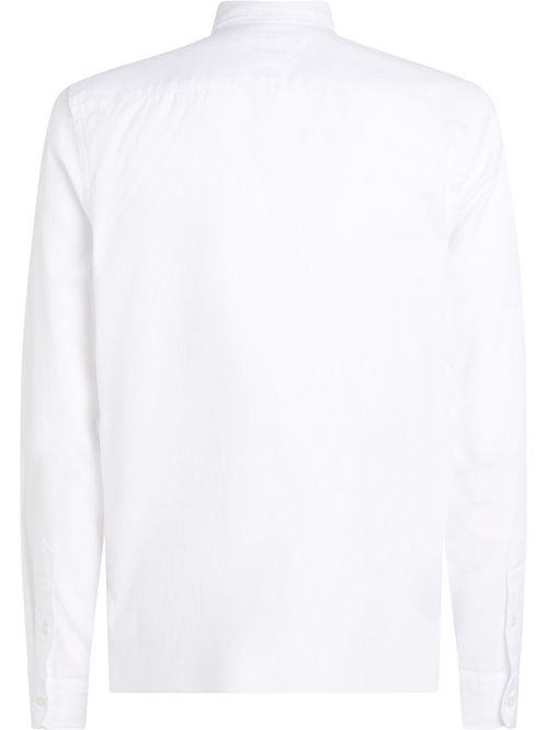 Camisa blanca TH Flex slim de tejido dobby