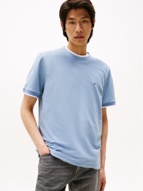 Camiseta azul de corte slim con logo