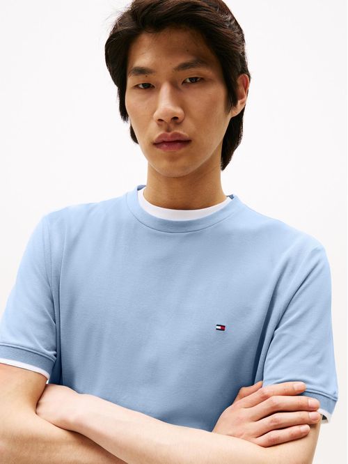 Camiseta azul de corte slim con logo