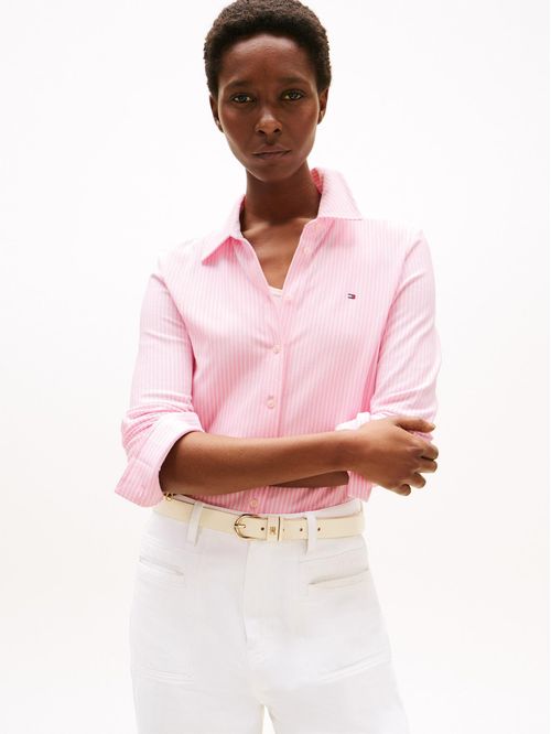 Camisa rosa de piqué 1985 de corte slim