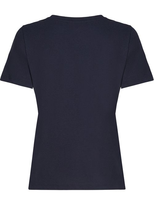 Camiseta azul de corte regular con logo script