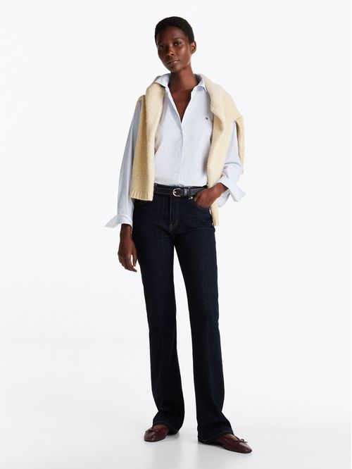 Camisa celeste de popelín de corte regular