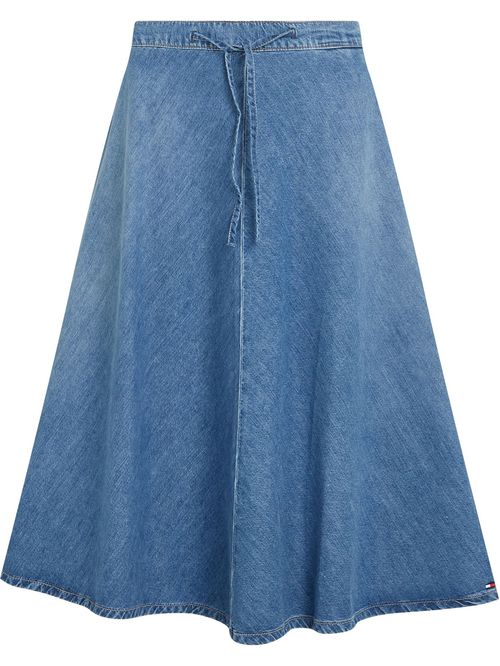 Falda azul denim con cinturón de Cuerda