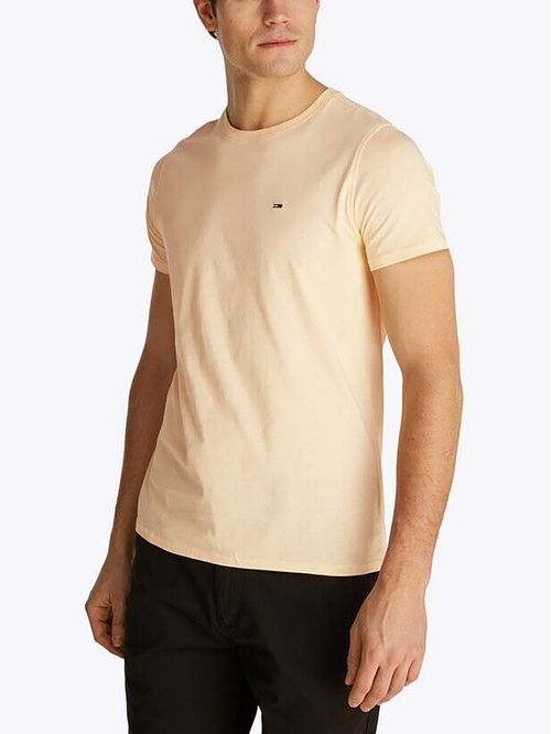 Camiseta amarilla clásica con cuello redondo