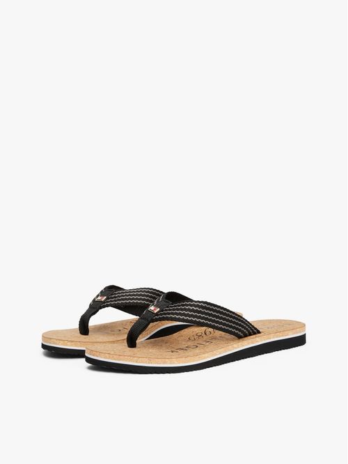 Sandalias negro de playa con logo