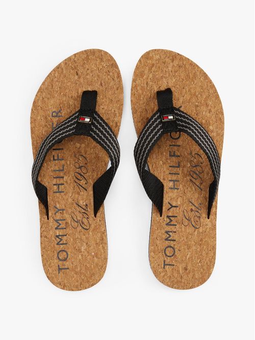 Sandalias negro de playa con logo