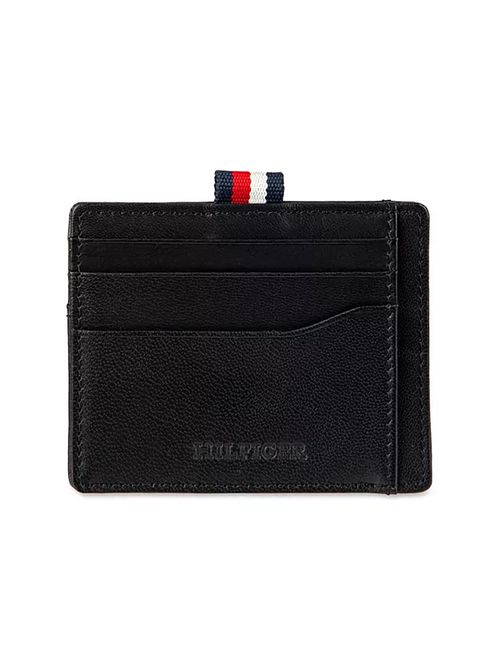 Tarjetero negro con llavero para AirTag