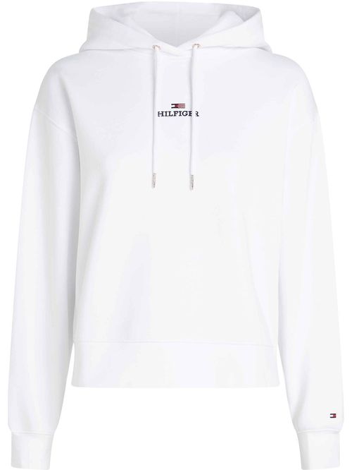 Buzo blanco con capota modern de corte regular con logo