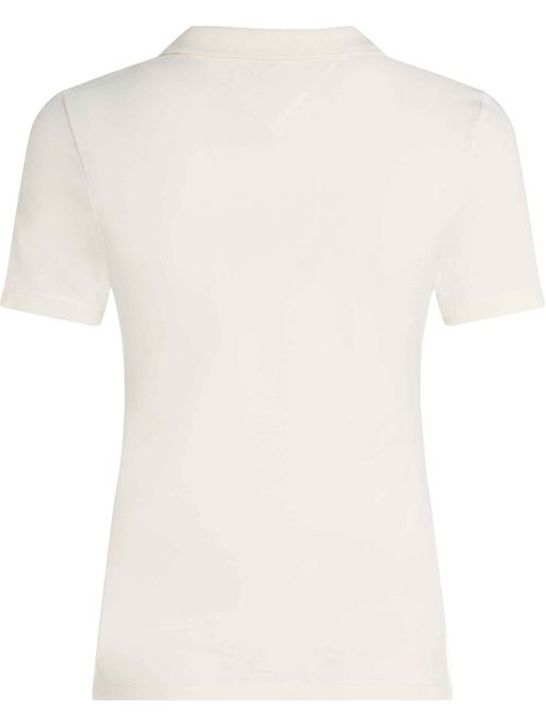 Polo blanco 1985 Collection slim de piqué