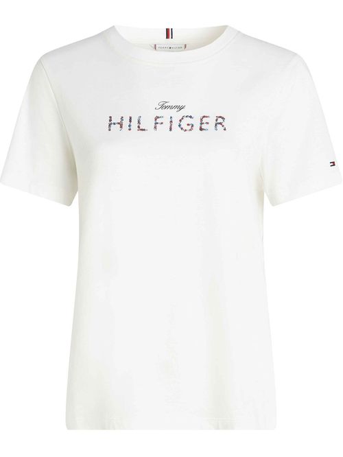 Camiseta blanca con logo gráfico de corte regular