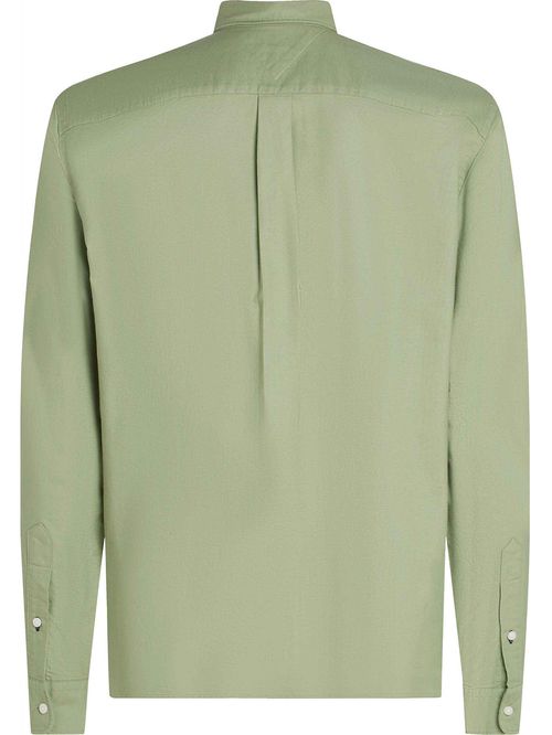 Camisa verde de corte regular con logo bordado