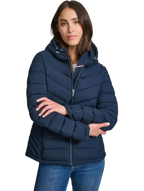 Chaqueta azul ligera acolchada