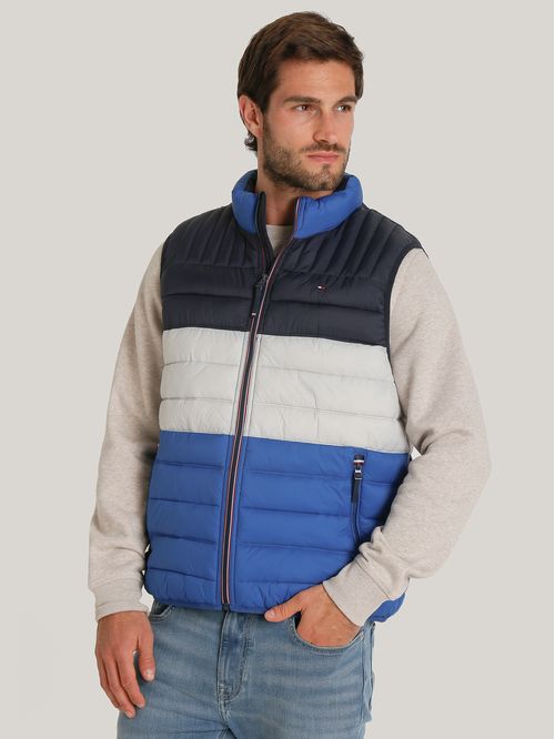 Chaleco azul Quilted triblock