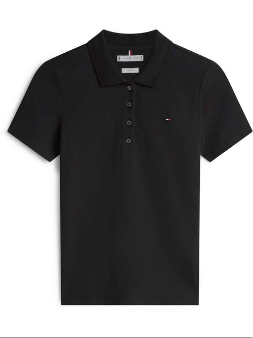 Polo negro 1985 Collection slim de piqué