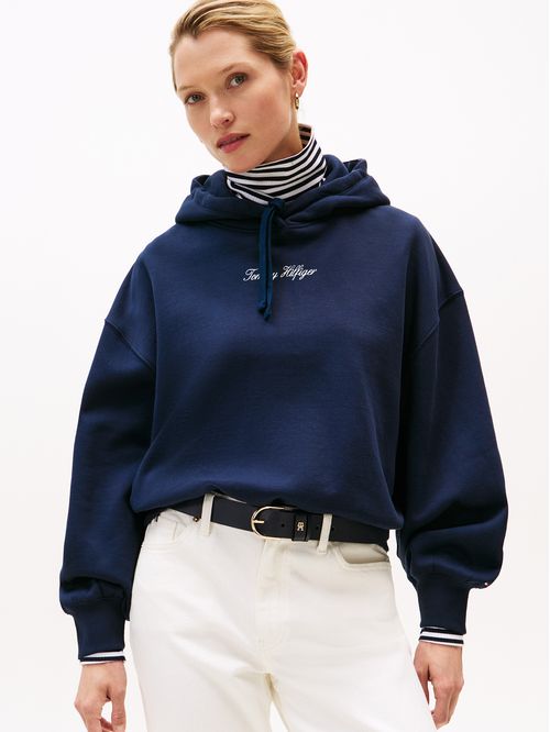 Buzo multicolor con capota y logo texturizado