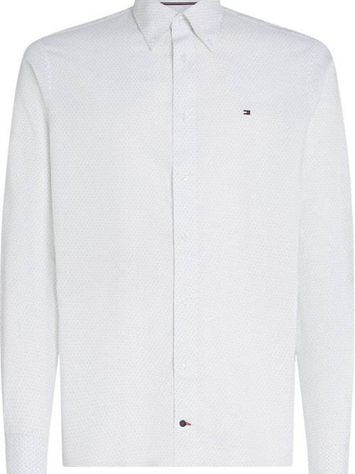 Camisa verde regular de sarga con estampado