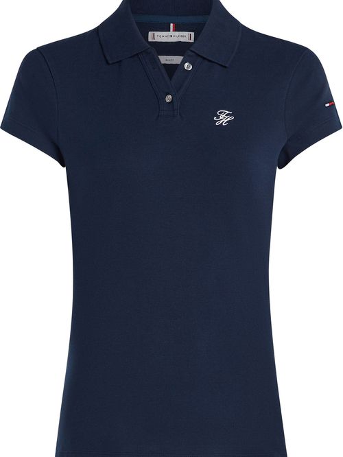 Polo multicolor de corte slim con logo script