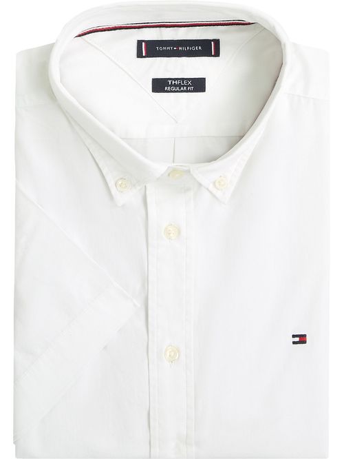 Camisa blanca Flex Poplin Solid de manga corta