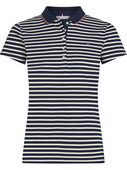 Polo azul heritage slim de manga corta