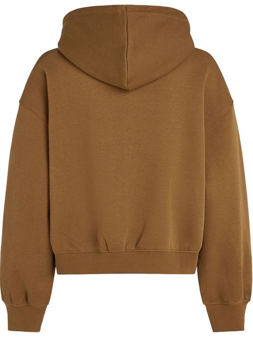 Buzo beige con capota y logo texturizado