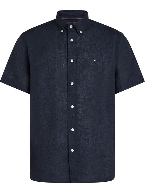 Camisa azul manga corta de corte regular