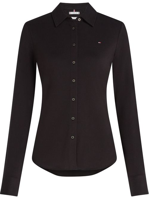 Camisa negra de piqué 1985 de corte slim